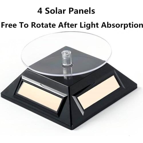 Solar Power 360 Degree Turntable Jewelry Rotating Display Stand Table Turn Plate For Watch and Jewelry Store