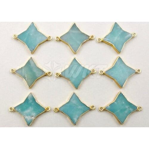 WT-C222 WKT Wholesale Hot Sale Fashion For Women Necklace Pendant Jewelry Star Shape Natural Stone Bracelet Connector