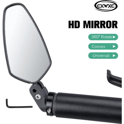 CXWXC Bar Ends Rear View Mirror For Bicycle Motorcycle Side Handlebar Bicycle Mirrors Convex Lens Backview Cycling Accessories