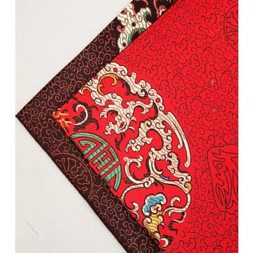 Imitation silk dragon group brocade jacquard pattern fabrics for sewing cheongsam table runner DIY designer material