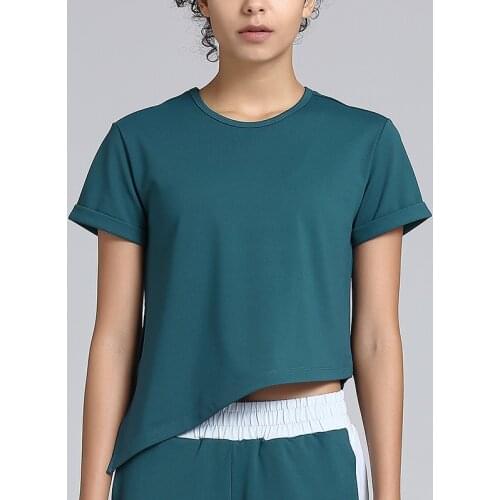 2020 New Sport Crop Top Women Fashion Seamless Yoga Shirts High Elastic Breathable Short Sleeve Female Sportswear Workout Shirt