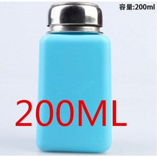 SZBFT 1pcs Blue 200ML Nail Polish Remover Alcohol Liquid Pumping Dispenser Bottle free shipping