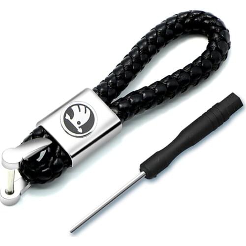 1pc Metal+Braided rope Car Styling Key chain Rings For Skodas Octavia A5 A7 Fabia superb car-styling Accessories