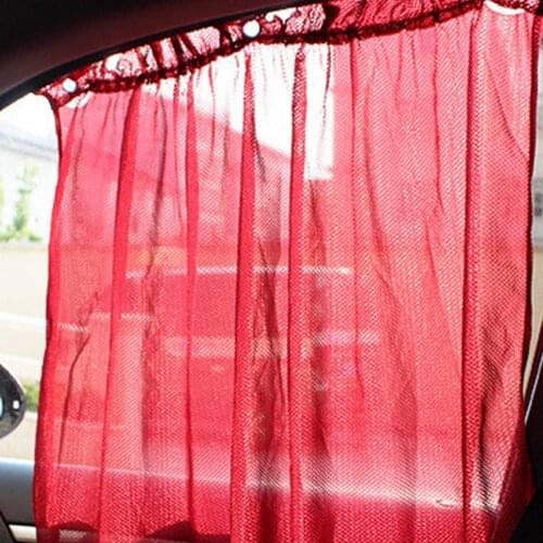 2Pcs Car Summer Side Window Curtain Cover Sunshade Suction Cup UV Protector Suction Cup Car Curtains