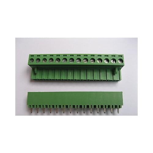2 pcs Green 14 pin 5.08mm Screw Terminal Block Connector Pluggable Type