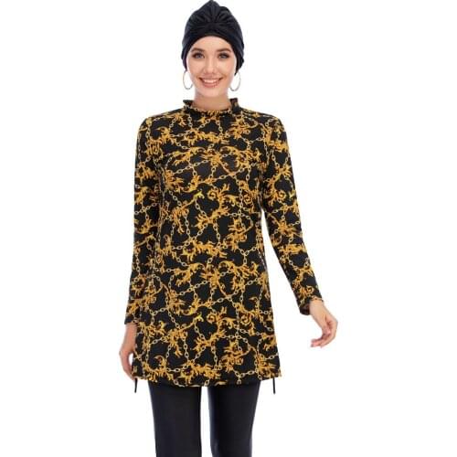 2020 Muslim Swimwear Printed Ladies Conservative Swimsuit Women Beach Swimsuit Muslim Swimsuit