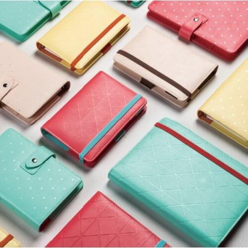 A6 A5 new loose-leaf candy organizer planner Binder notebook,cute dots pattern leather spiral personal weekly planner stationey