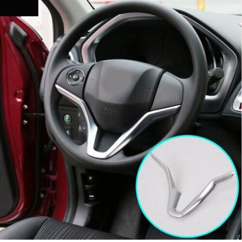 2017 ACCESSORIES FIT FOR Honda HR-V / VEZEL 2014 2015 2016 CHROME STEERING WHEEL PANEL COVER BADGE INSERT TRIM V SHAPE