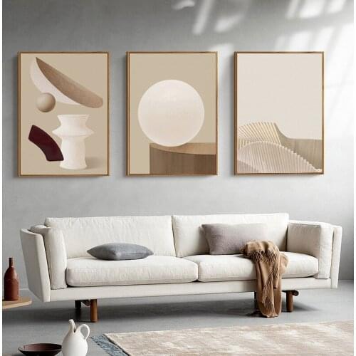 Burlywood Solid geometry abstract Nordic Modern creative Wall Art Picture Canvas Painting for porch Living room Decoration