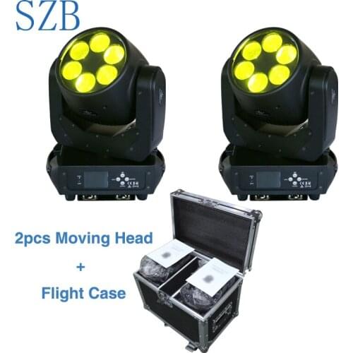 Flight Case 2in1 6x25W Beam Washer LED Moving Head Light White Lamp Ultimate Lens Rotation for Concert Wedding Party/SZB-MH0625