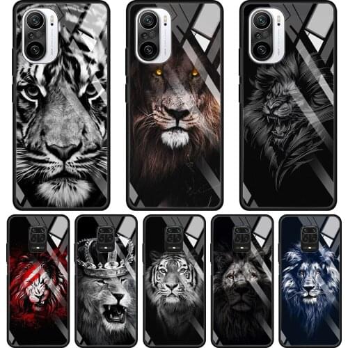 The Lion Tiger King Tempered Glass Case For Xiaomi Redmi Note 8 9 10 pro Max 9S 10S 8T 9T K40 K30 Pro 9C 9A 8A 7 Phone Coque