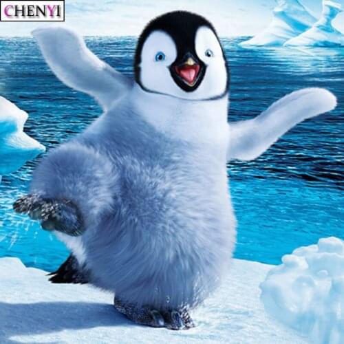 CHENYI 5D DIY Diamond Painting Cross Stitch Needlework Animal Penguins Full Square Diamond Embroidery Mosaic Home Decoration