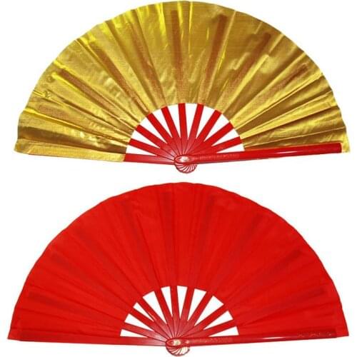 Magnolia double-sided golden-red taiji/martial arts/kung fu fan mulan tai chi mulan fan