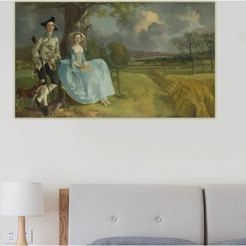 Citon Thomas Gainsborough《Mr and Mrs Andrews》Canvas Art Oil Painting Natural Artwork Poster Picture Wall decor Home Decoration