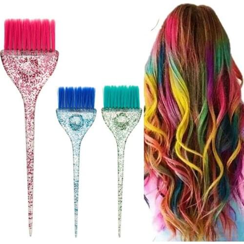 Hairstyle Dye Hair Brush Glitter Handle Bleach Hair Glitter Handle Hair Coloring Brush Hair Tint Hairdressing Tool Salon Supply