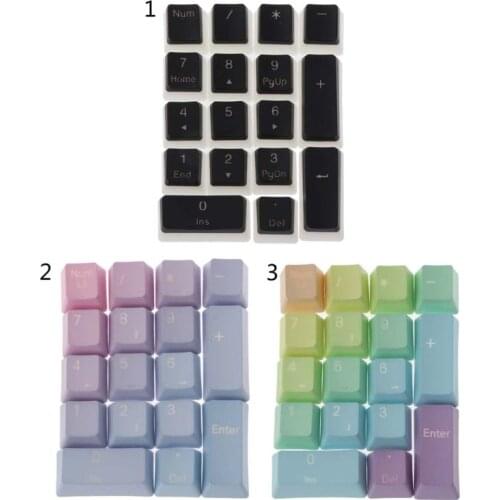 17 Key RGB Top Printed PBT Shot Backlit Keycap for cherry MX Switches Mechanical Keyboard Numpad