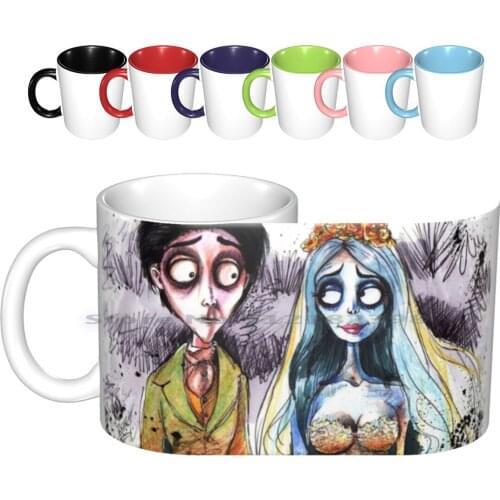 Death Is Beautiful Ceramic Mugs Coffee Cups Milk Tea Mug Corpse Tim Burton Bride Creative Trending Vintage Gift Bottle Cup