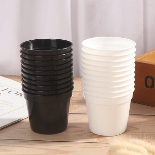 10Pcs Round Plastic Plant Flower Pot Trays Plastic Nursery Pots for Succulent Plants Home Office Decor Gardening ваза для цветов