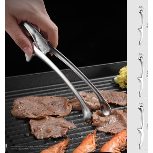 Kitchen Stainless Steel Food Tongs Buffet Cooking Tool Anti Heat Bread Clip Pastry Barbecue Clamp Utensils Accessories