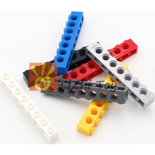 Lizhi Technic 3702 Brick 1x8 with Hole Thick Bricks Model Building Blocks Technic Parts Compatible Accessories Mechanical