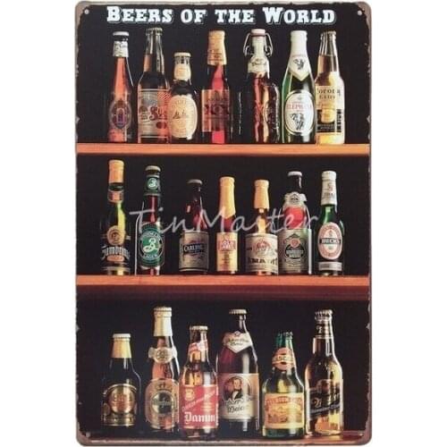 Ice Cold Beer Metal Wall Art Tin Sign Vintage Irish Pub Kitchen Home Decor Shabby Chic Cocktail Metal Poster Living Room Decor