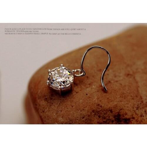 Trendy 2Ct/each Diamond Earring Stud for Lady Solid Platinum 950 White Gold Luxury Jewelry