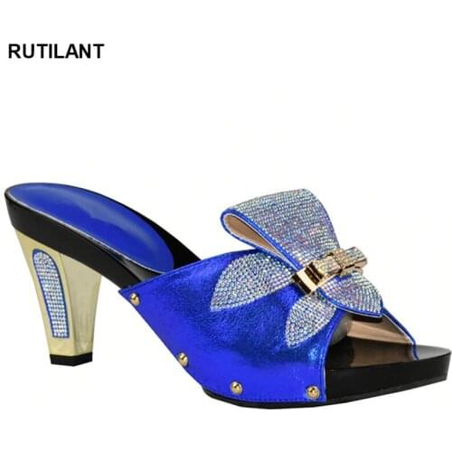 New Arrival Shoes African Wedding Shoes High Quality Elegant Italian Women Shoes with Stone High Heels High Quality Women Pumps