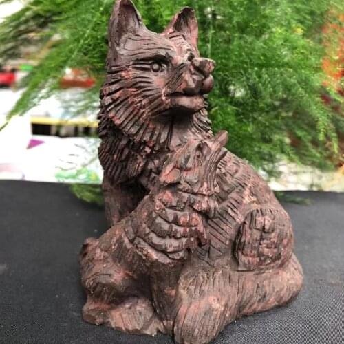 About 1255G Plum Jade Material Wolf Home Office Decoration Handcarved Limited Edition