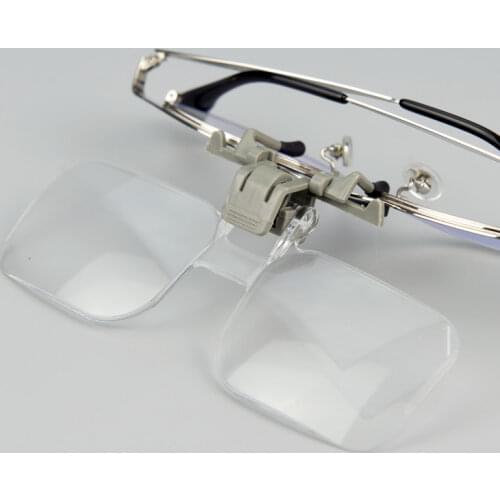 Portable Eyeglasses Magnifier 2x 1.5x 2.5x 3.5x Hands free Elderly People Newspaper Reading Magnifying Glass Glasses with Clip
