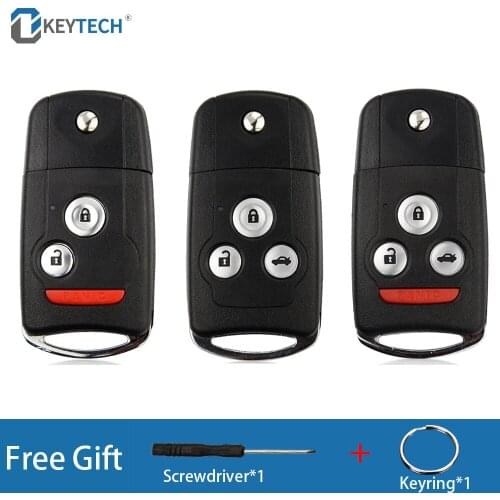 OkeyTech 2/3/4 Buttons Modified Flip Floding Car Remote Key Shell Fob For Honda Acura Civic Accord Jazz CRV HRV Replacement Case