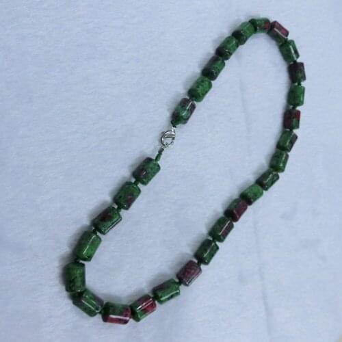 Wholesale 6pcs Bohemian Jewelry Natural Stone Rubys zoisite Fluorite Columns Stone Matching Necklaces Women Beaded Necklace Free