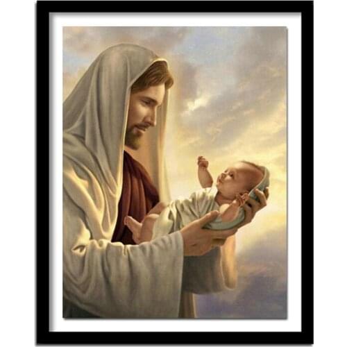Full Diamond embroidery religion Diy Diamond painting Jesus Christ 3d Round diamond rhinestones Picture Jesus' life TY15