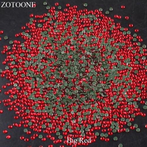ZOTOONE Hotfix Glass Big Red Rhinestones Stones For Clothing DIY Nail Art Mobile Phone Craft Iron On Flatback Strass Crystals E