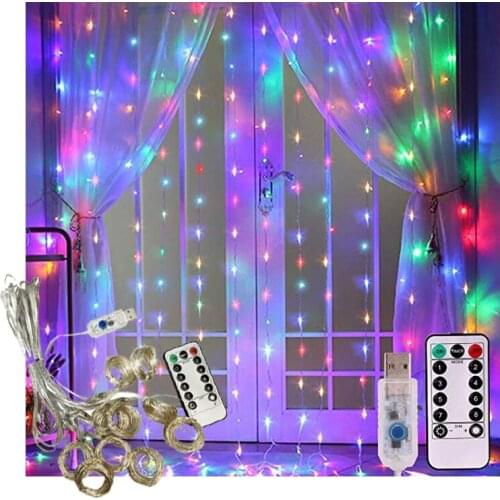 3M LED Fairy Lights Garland Curtain Lamp Remote Control USB String Lights garland on the window Christmas Decorations for Home