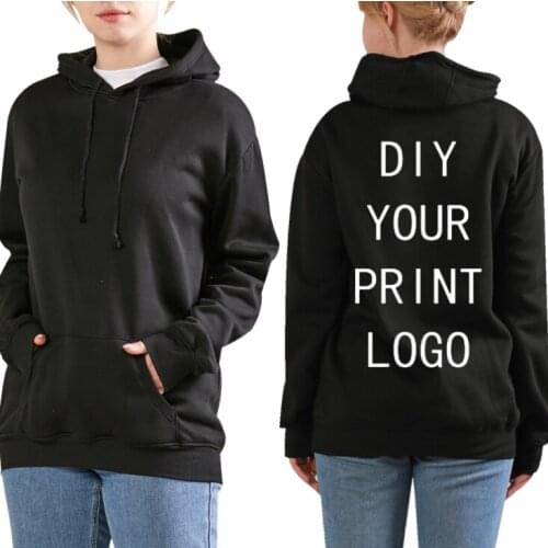 DIY Print LOGO Design Hoodie Custom Hoodies For Women Hip Hop Streetwear Unisex Solid Sweatshirts Personalized Can Be Customized