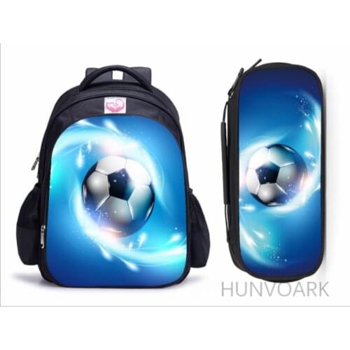 16 Inch European football Backpack School Pencil Case Students Students Best Gifts for Children School Bags mochila boy kids Bag