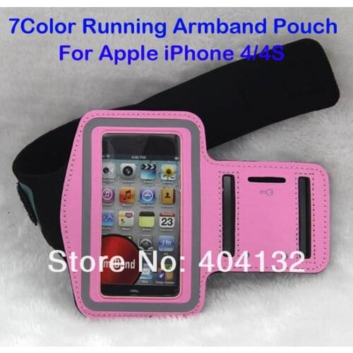 200PCS/Lot Good Quality Gym Sports Armband Pouch Running Bag For Apple iPhone 4 4S iPhone 5 Arm Band sherrytree