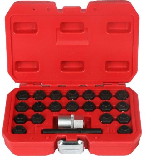 22Pcs Anti-Theft Screws Removal Install Sleeve For BMW Wheel Lock Lugnut Anti-Theft Screw Lug Nut Removal Key Socket Set