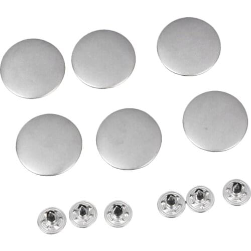 6 Sets NO SEW HAMMER ON DENIM JEANS BUTTONS 20mm W/ Track Alloy Studs DIY Repair