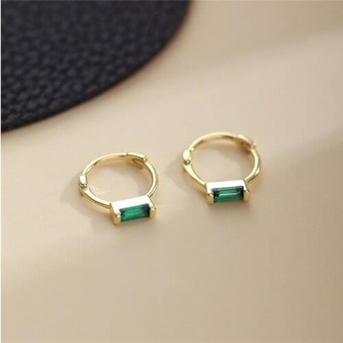 925 Sterling Silver Square Charm Stud Earring For Women Girls Jewelry Pendientes Accessories eh227