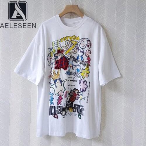 Женские хлопковые футболки AELESEEN China At AliExpress