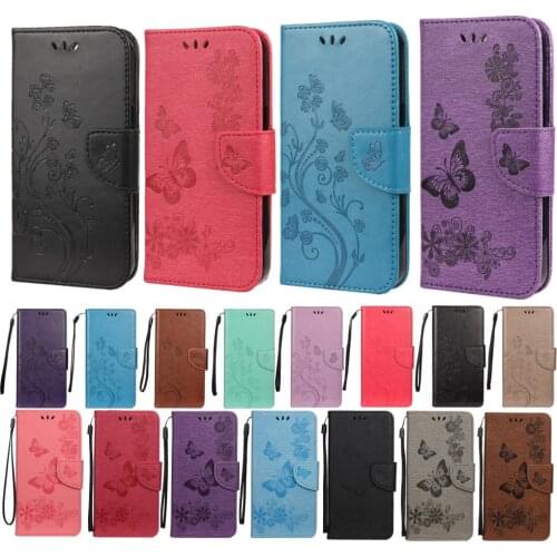 Flower Butterfly Leather Case for iPhone 13 12 11 Pro Max Mini SE 2020 7 8 Plus Cover Cards Fashion Flip Wallet Embossed Fundas