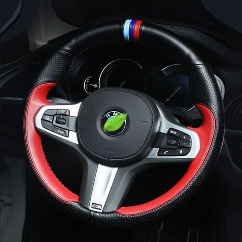 Steering wheel cover for BMW 3 5 7 series gt X1X3 X5 X6 wear-resistant suede hand-sewn grip cover interior car accessories