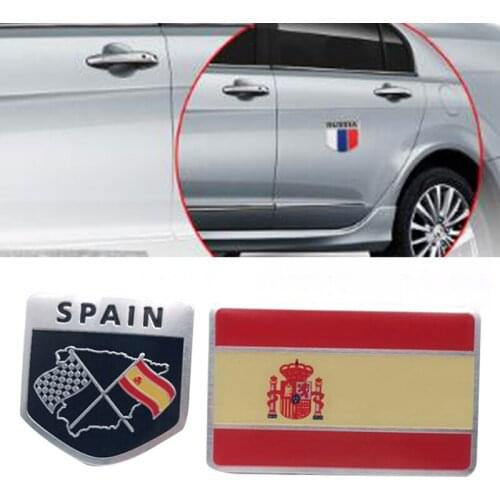 1Pc Spain Turkey Flag Logo Emblem Alloy Badge Car Motorcycle Decor Stickers Cars Body