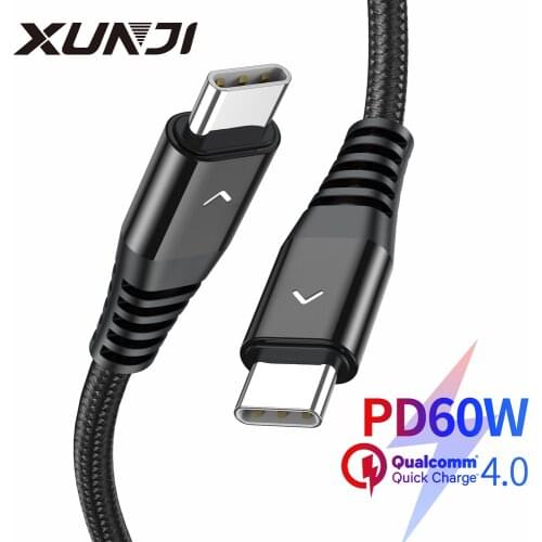 60W Type C To USB Type C Cable PD Fast Charger Cord Data Wire For Samsung S20 Xiaomi QC4.0 Macbook Pro