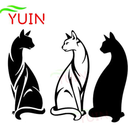 Cute Cat Animal Classic Car Decals Fashion Body Window Decoration PVC Waterproof Sunscreen Stickers Can Be Customized Color