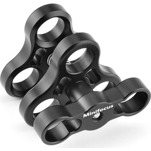 Minifocus 1" Ball Clamp Mount 3 Holes for Underwater Diving Camera Arm Tray GoPro Vedio Light arms Clip System