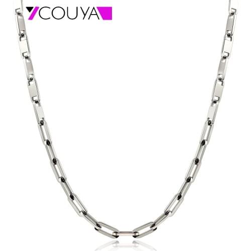 2021 Fashion Silver Color Link Ladies Necklace Metal Sweater Choker Collar Party Present Chains
