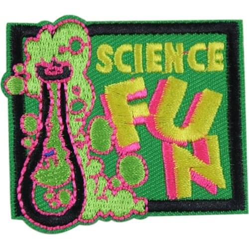 Cartoon Science Fiction Letter Embroidered Iron on Fun Burette Patch Ironing Clothing Sewing Supplies Decor Patches For Clothing
