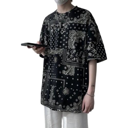 Summer 2021 Mens Short Sleeve T-Shirt Casual Print T-Shirt Large Size T-Shirt